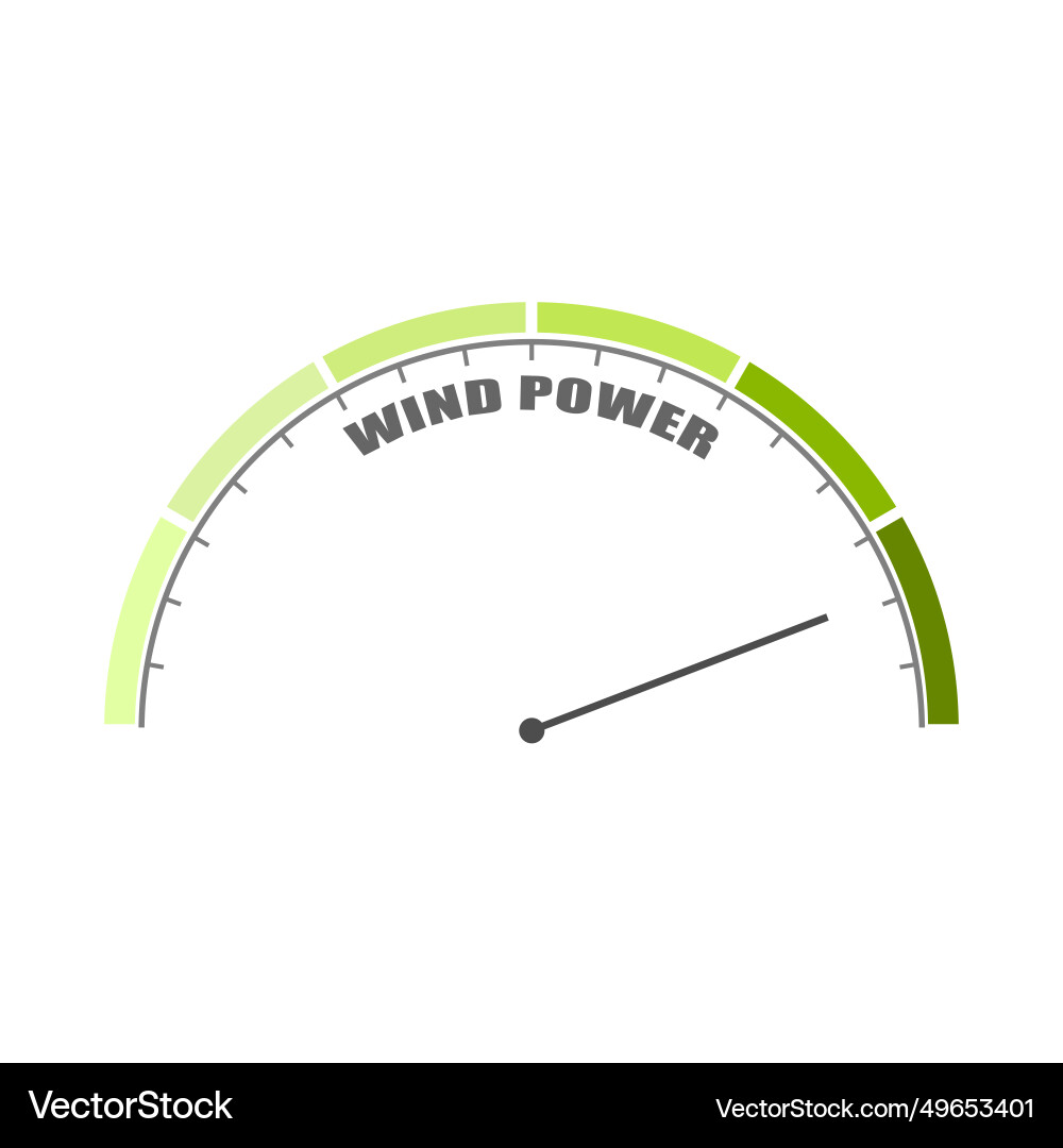 Wind power value measuring device with arrow Wind power value measuring device with arrow Vector Image