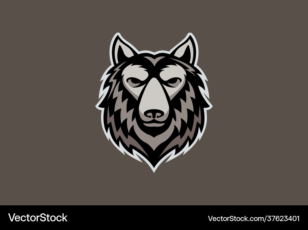 Wolf head mascot vector image