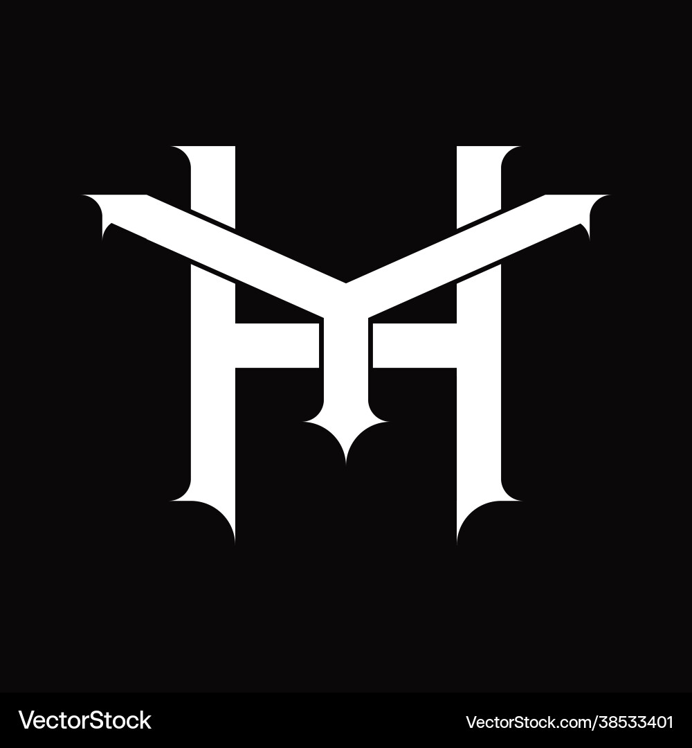 Yh logo monogram with vintage overlapping linked Vector Image