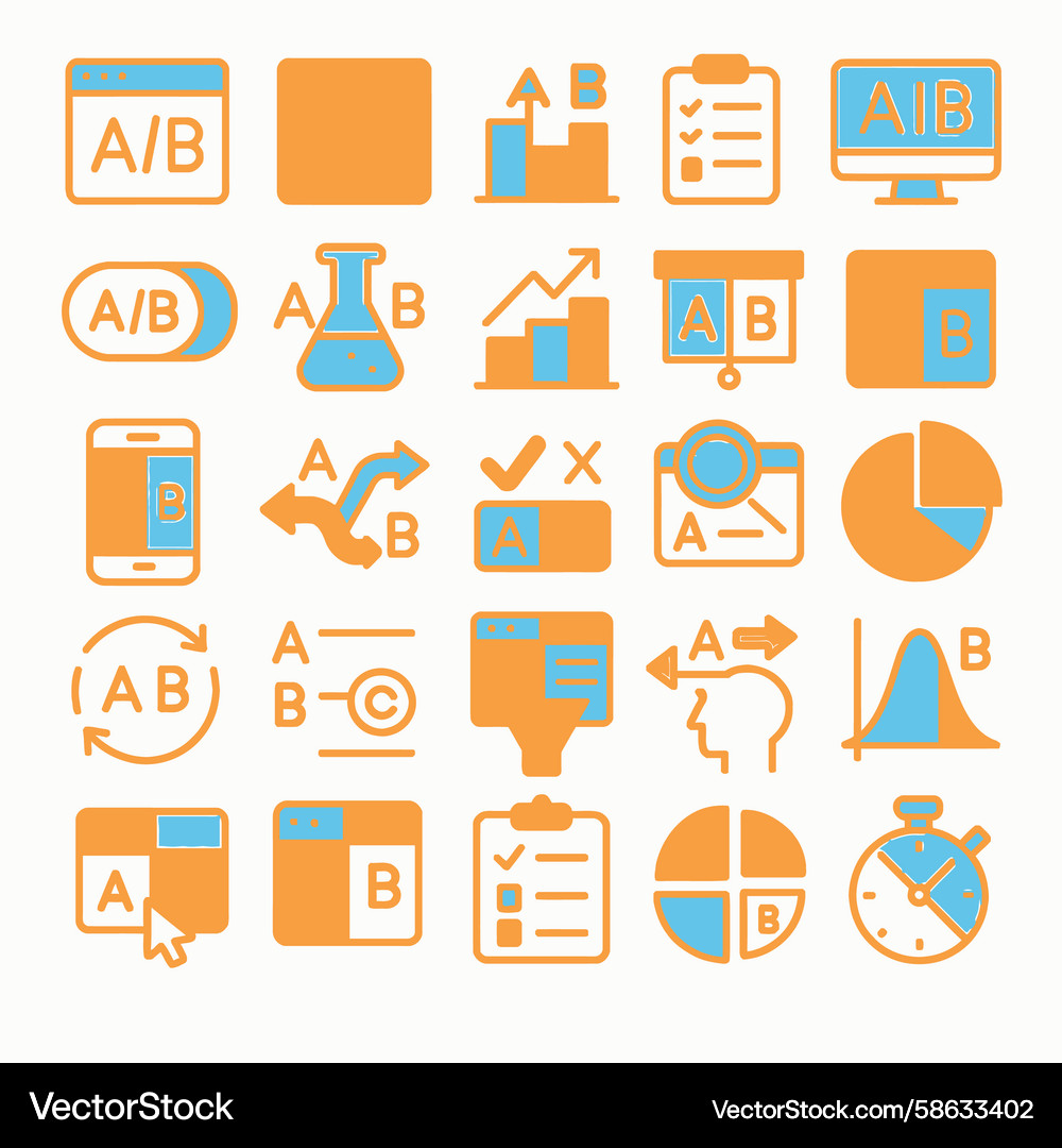 A/B Testing Icon Set Vector Image