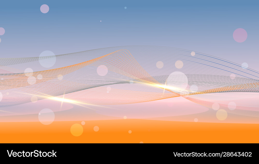 Abstract background with shiny waves and bokeh Abstract background with shiny waves and bokeh Vector Image