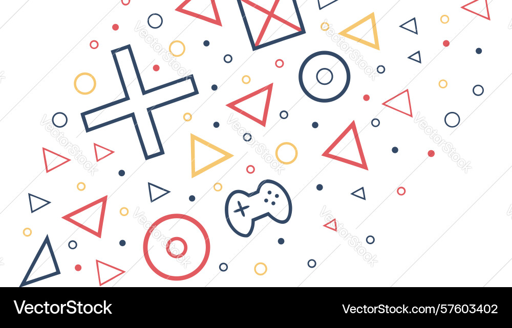 Abstract gaming pattern with geometric shapes vector image
