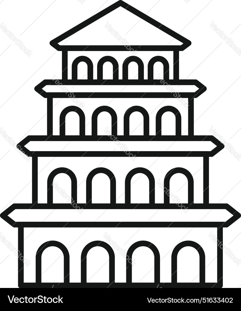 Ancient building with columns showing roman vector image