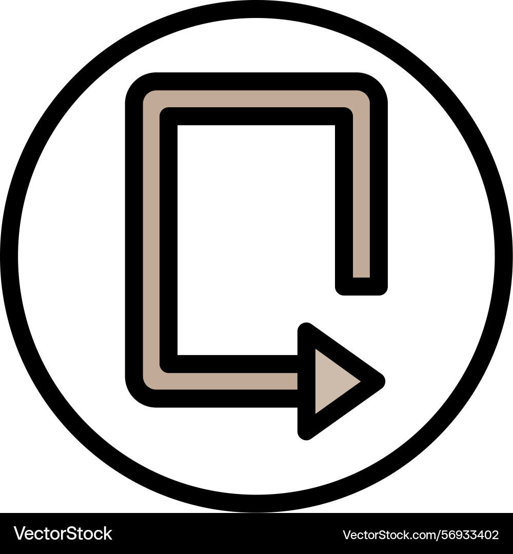 Arrow loop right line filled style icon design Vector Image