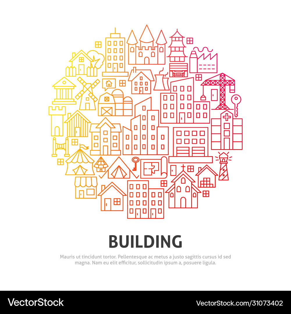 Building circle concept Building circle concept Vector Image