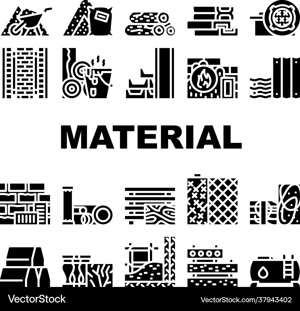 Building material collection icons set Building material collection icons set vector image