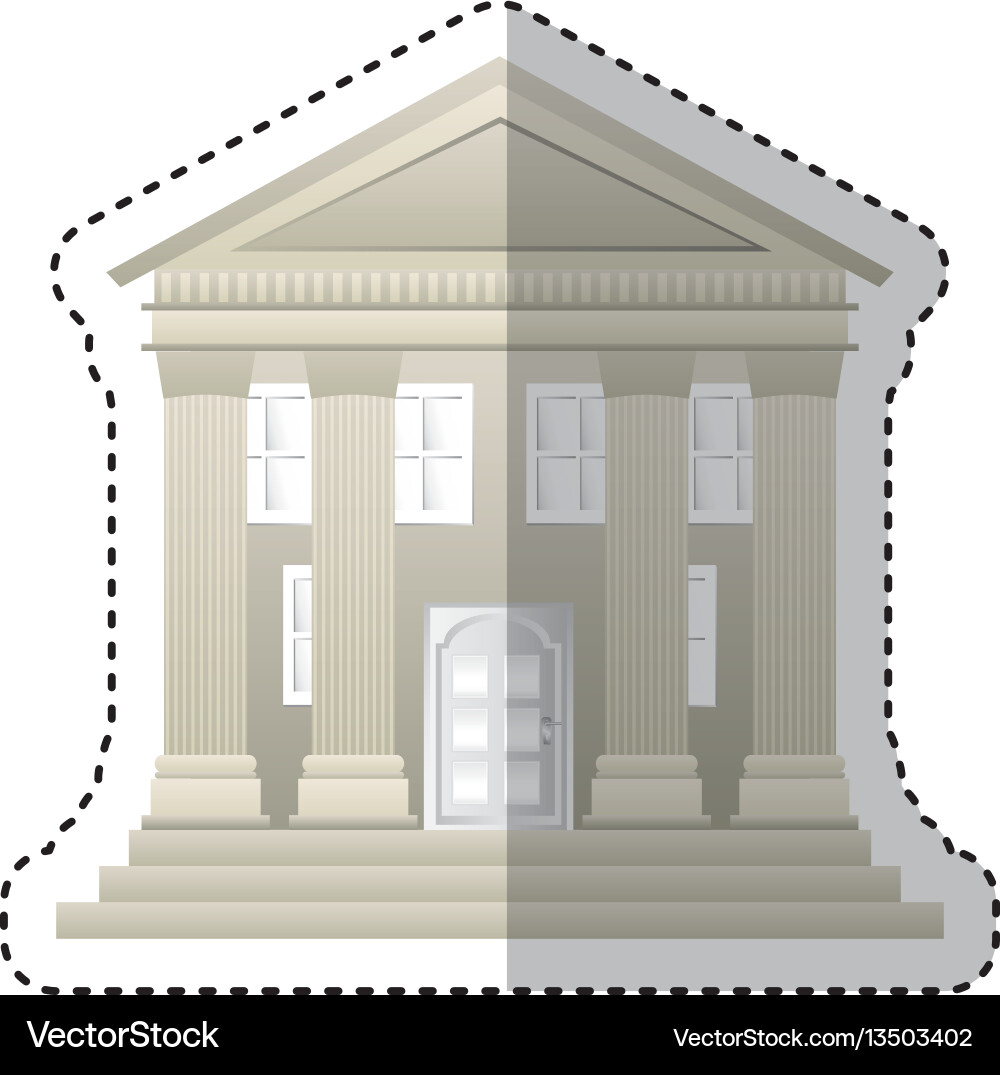 Building roman columns icon vector image