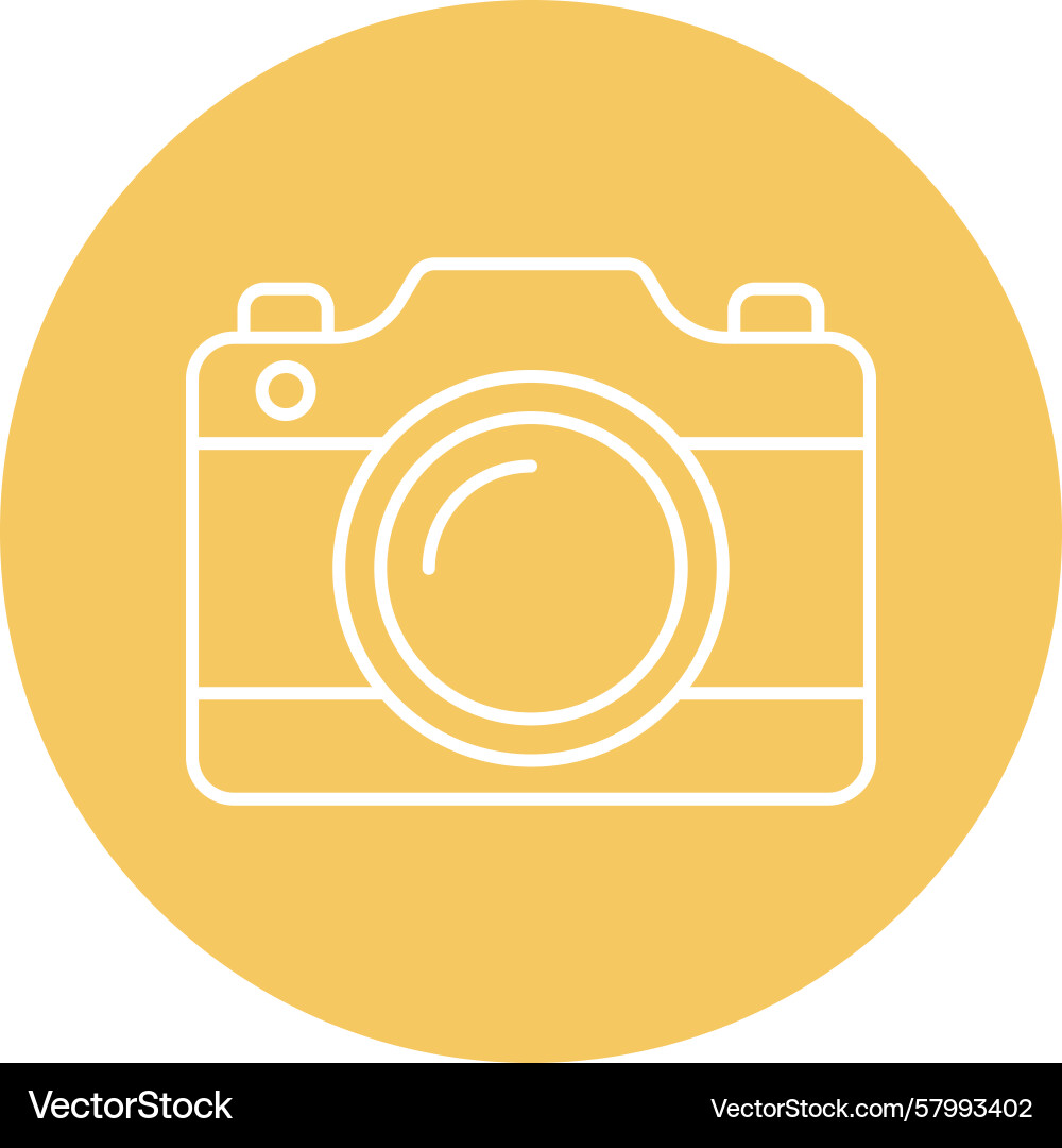 Camera Line Icon - Multi Circle Vector Image