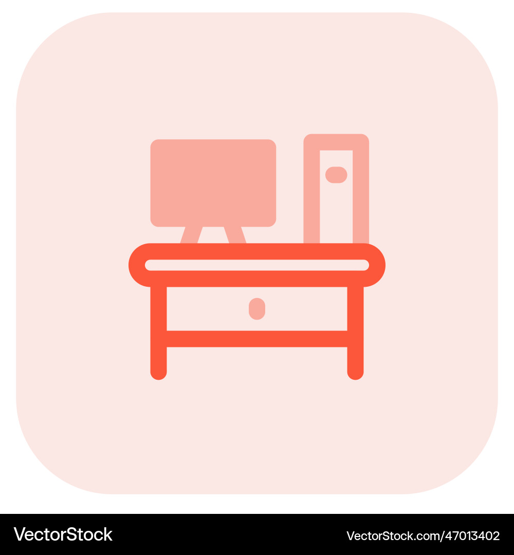 Computer table setup for workplace vector image