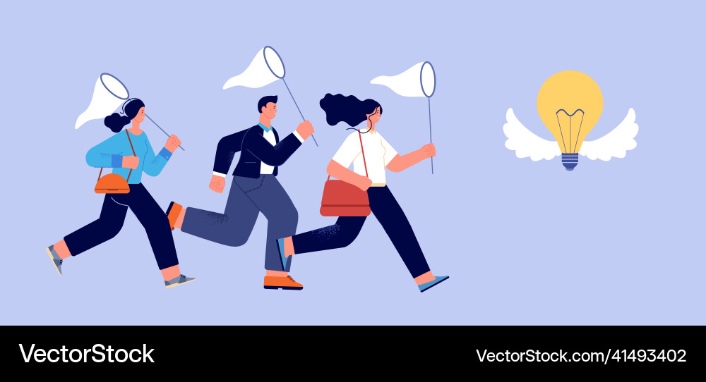Crowd-Laufwerk zu fliegen Birnen Business-Team Catind Crowd-Laufwerk zu fliegen Birnen Business-Team Catind vektorbild