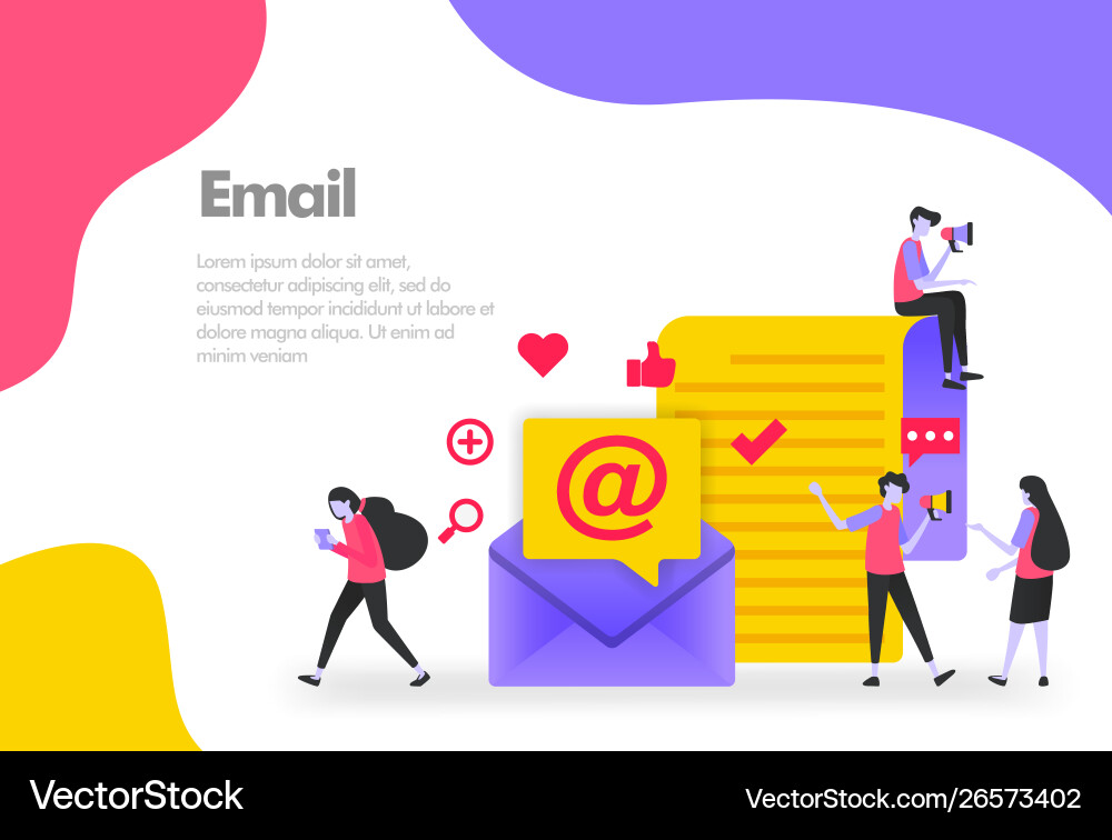 Email concept send receive and read Email concept send receive and read vector image