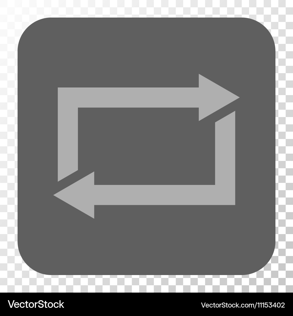 Exchange arrows rounded square button Vector Image