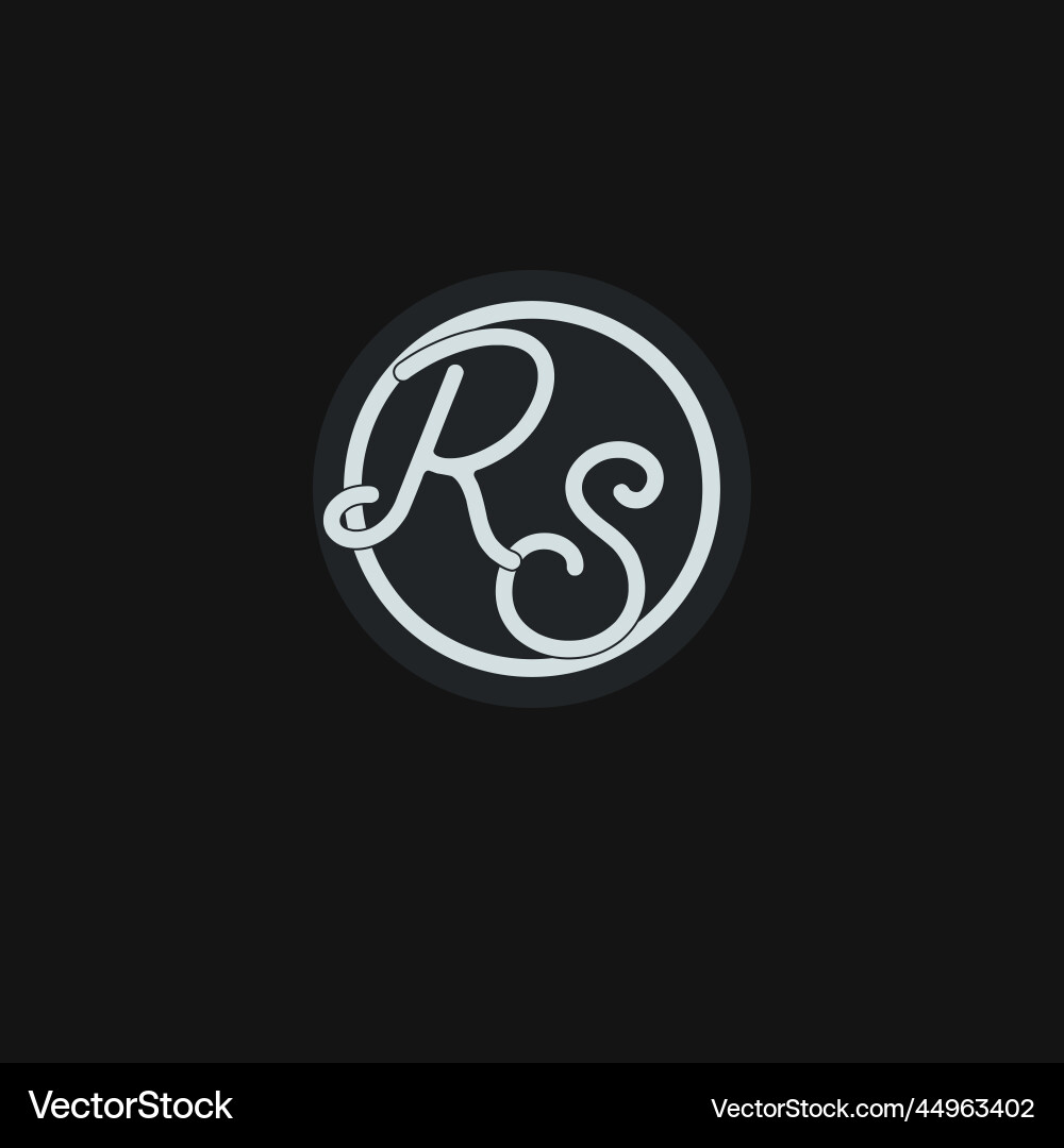 Initials rs logo monogram with simple circle line Initials rs logo monogram with simple circle line Vector Image