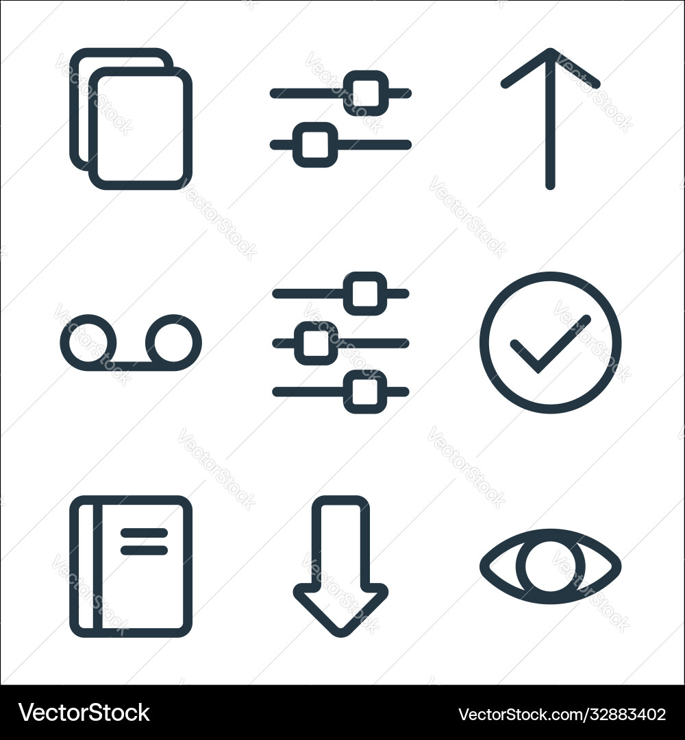 Interface line icons linear set quality Interface line icons linear set quality vector image