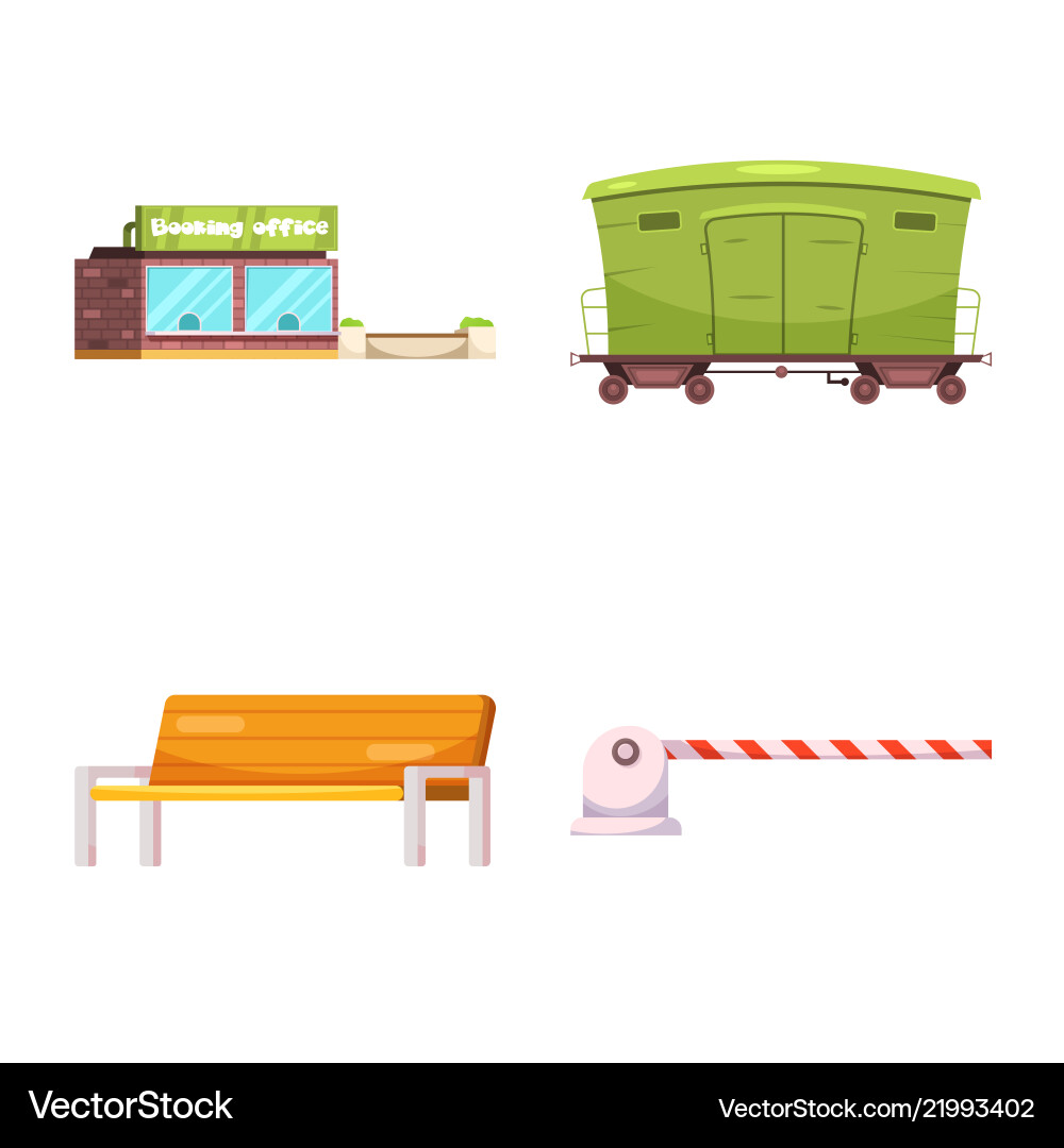 Isolated object of train and station icon Isolated object of train and station icon vector image
