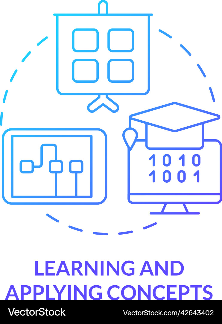 Learn and apply concepts blue gradient concept Learn and apply concepts blue gradient concept vector image
