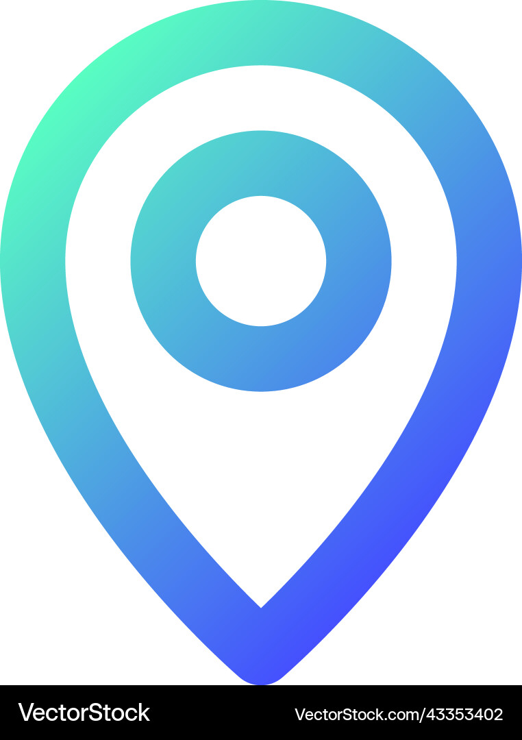 Location pin pixel perfect gradient linear ui icon Location pin pixel perfect gradient linear ui icon vector image