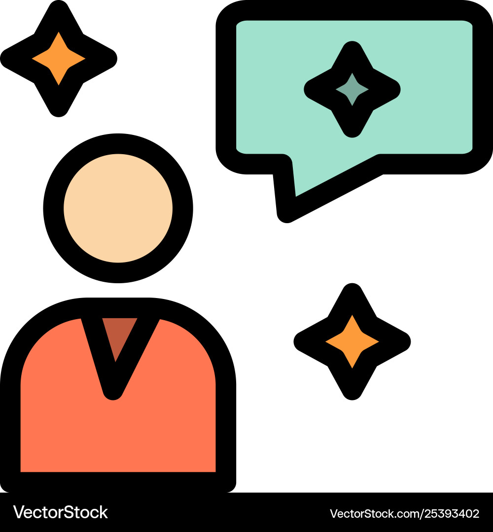 Man chat chatting interface flat color icon Vector Image