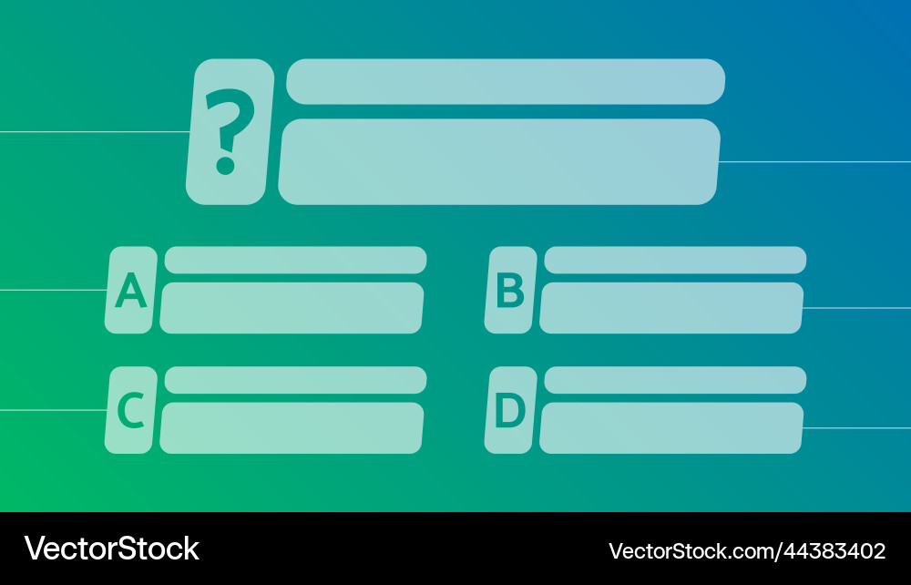 Multiple choice quiz template Multiple choice quiz template vector image