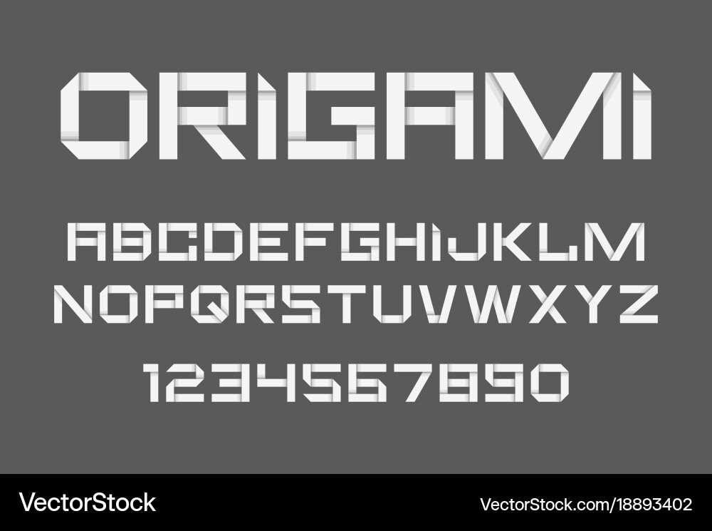 Paper Origami Alphabet Cutouts Vector Image