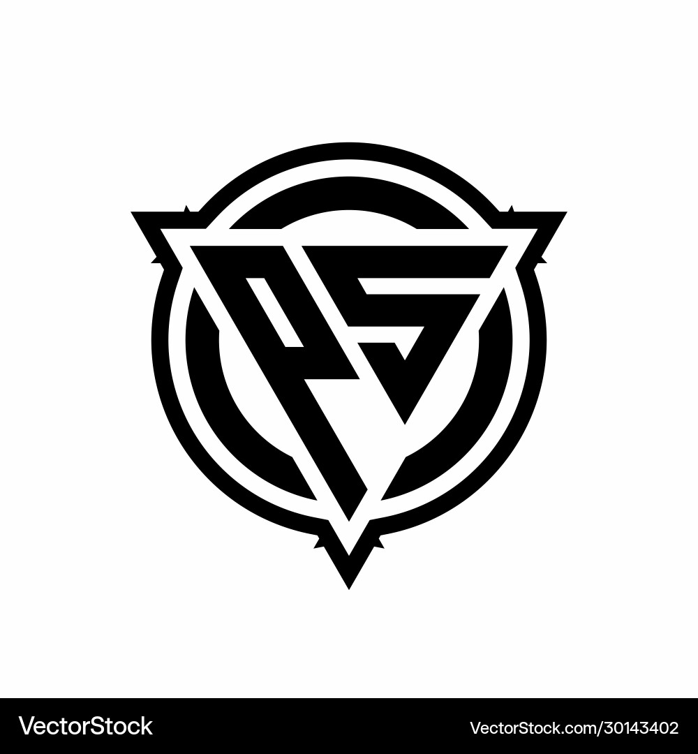 PS Initial Logo - Triangle Circle vector image