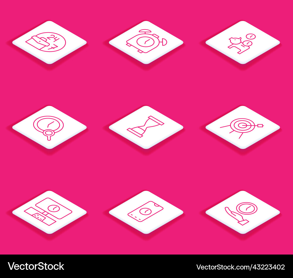 Set line always busy alarm clock piggy bank Set line always busy alarm clock piggy bank vector image