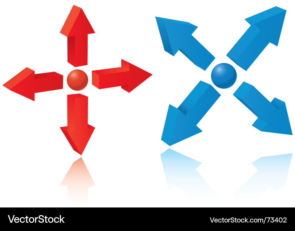 Set of 3d pointers vector image
