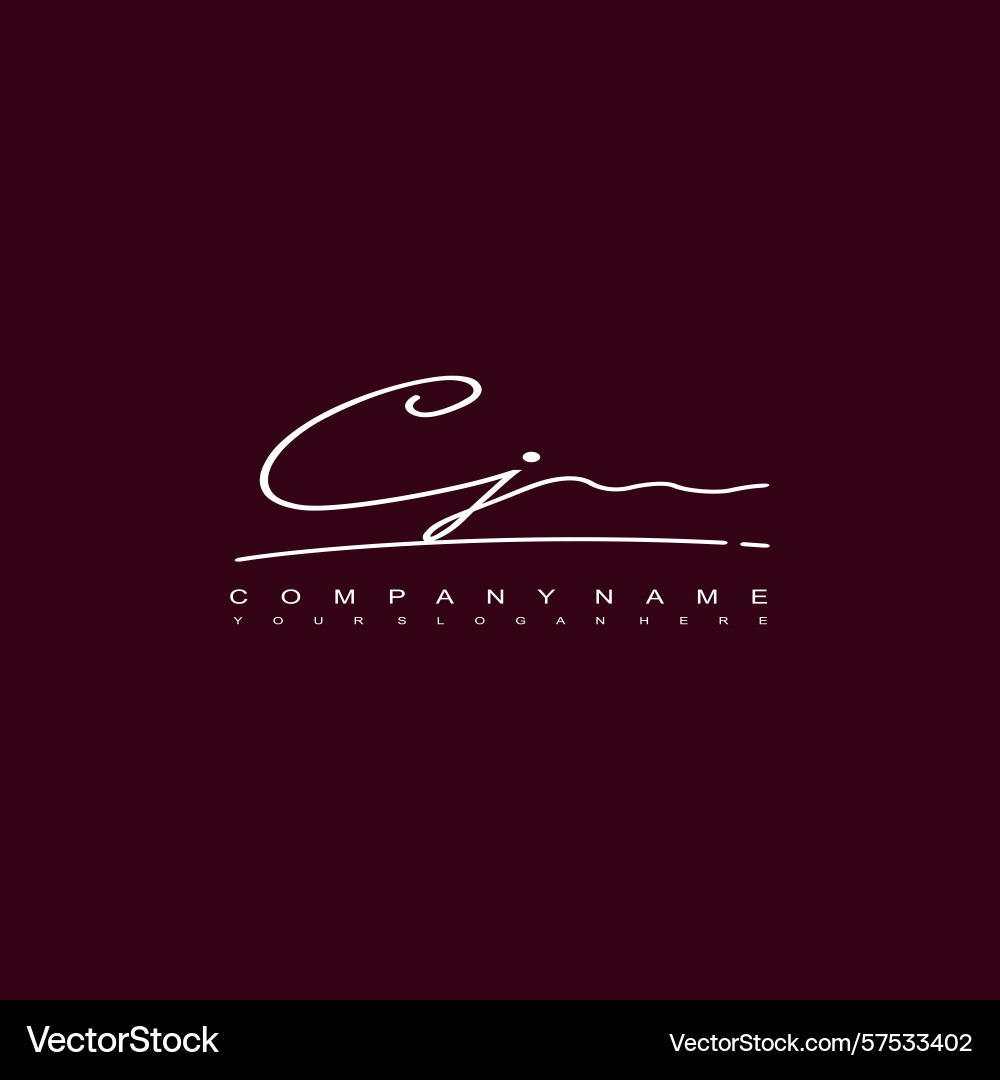 Signature style cj initial logos initials logo Vector Image