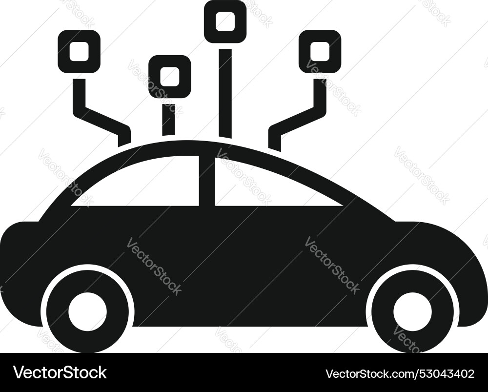 Smart car using artificial intelligence for self vector image