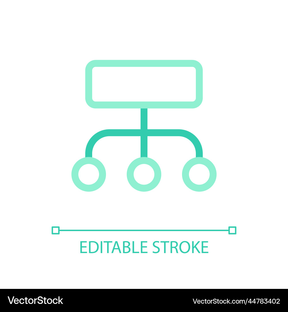 Tree diagram pixel perfect color linear ui icon Tree diagram pixel perfect color linear ui icon Vector Image