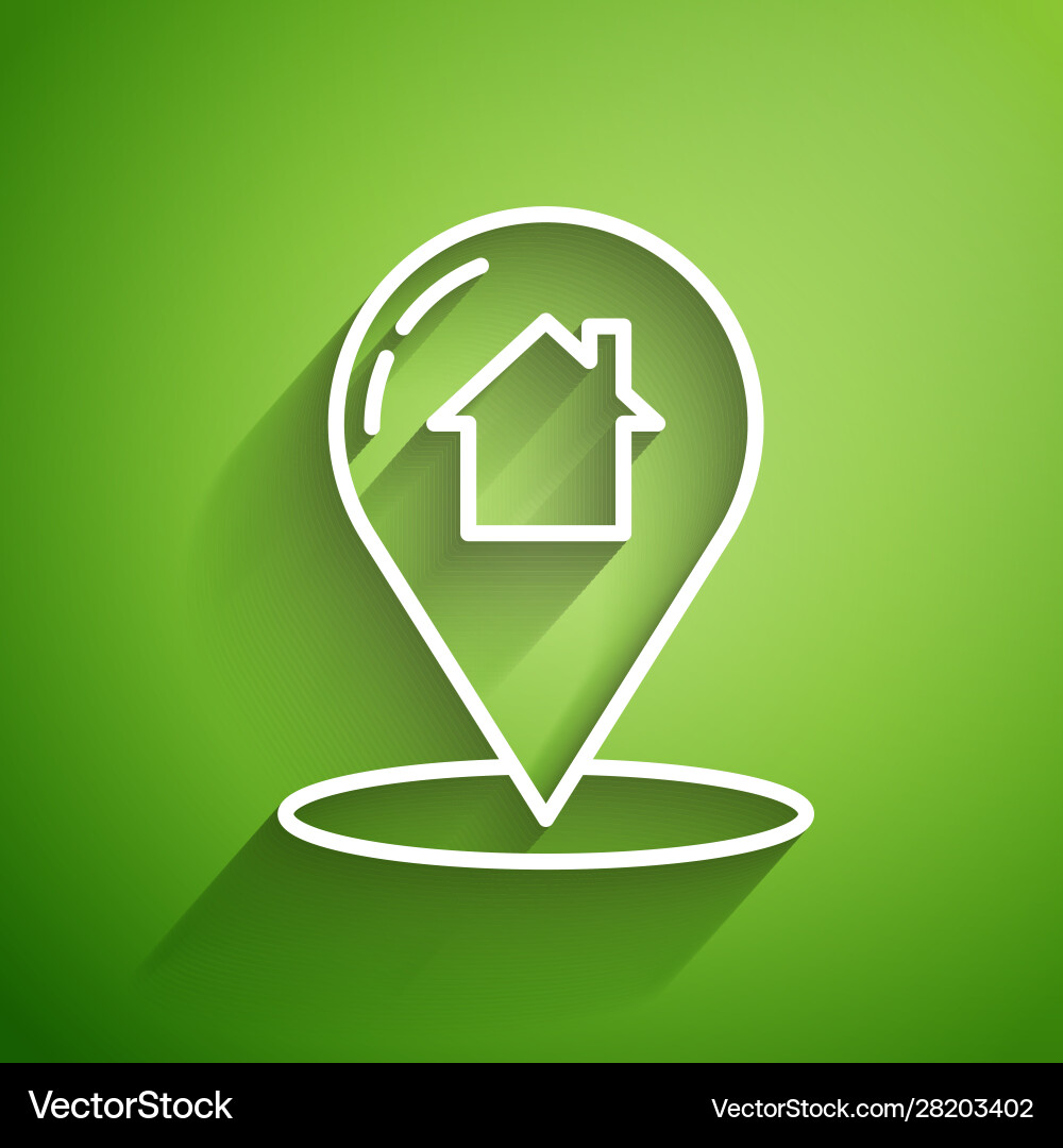 White line map pointer with house icon isolated White line map pointer with house icon isolated vector image