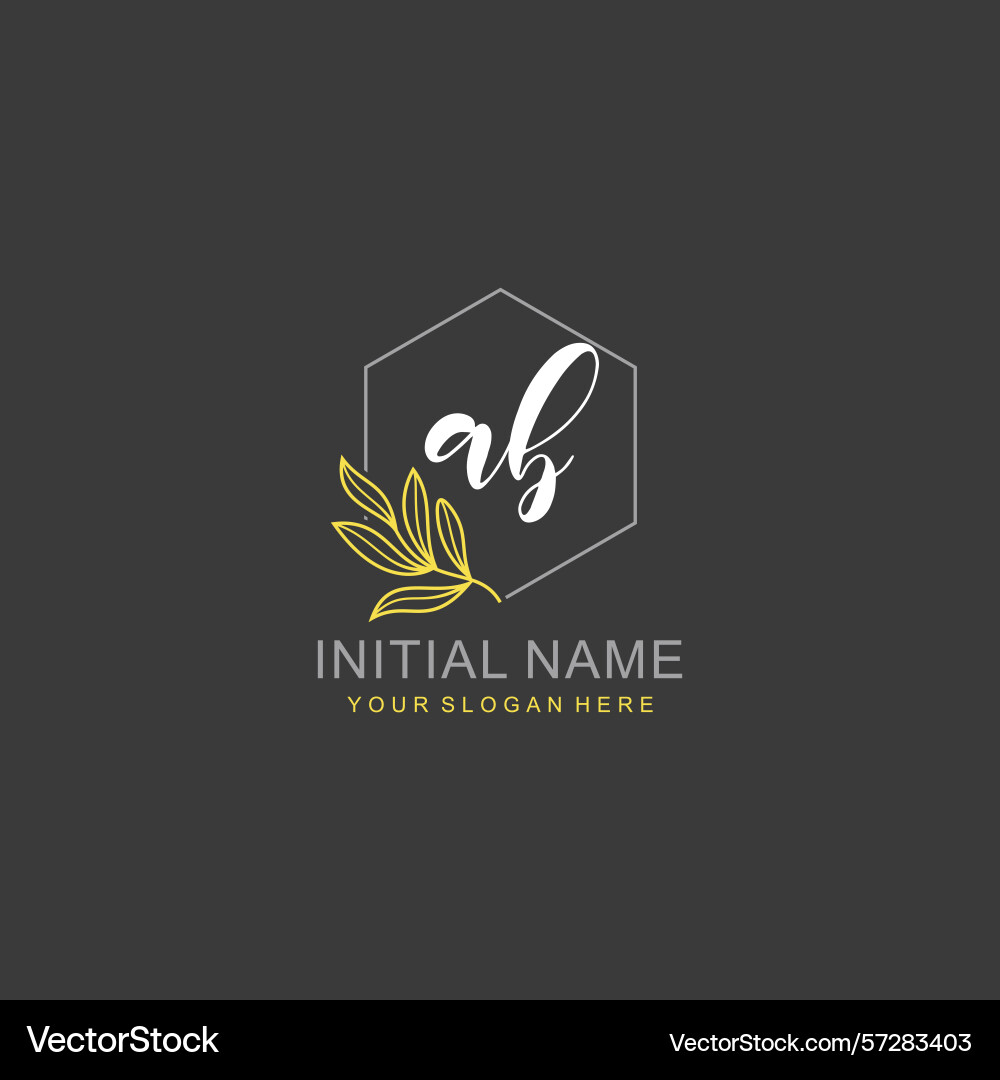 Ab initial logo templates with botanical elements Ab initial logo templates with botanical elements vector image