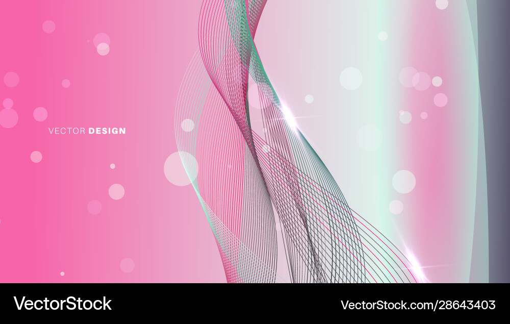 Abstract background with shiny waves and bokeh Abstract background with shiny waves and bokeh Vector Image