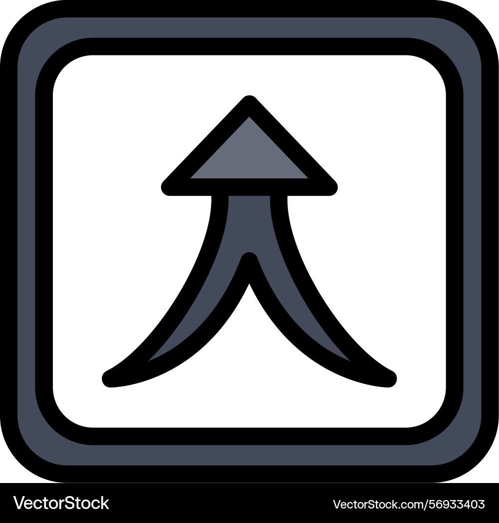 Arrow merge up line filled style icon design Vector Image