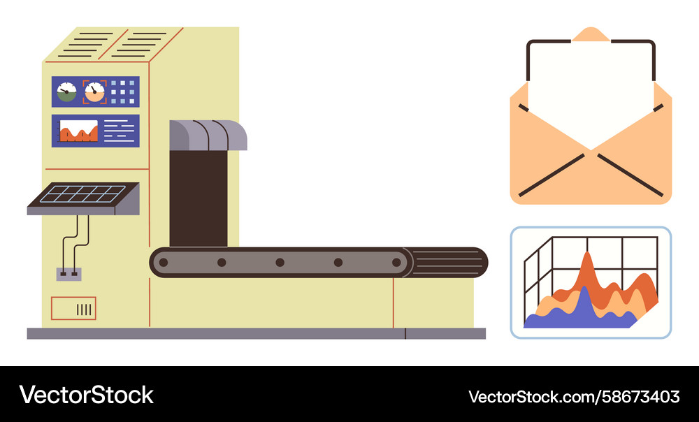 Automated Mail Processing System Vector Image
