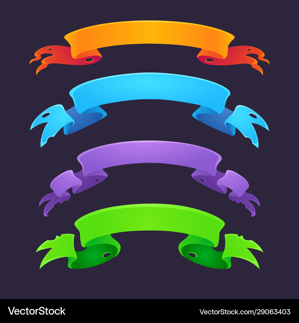 Bright flags and ribbons for your game user vector image