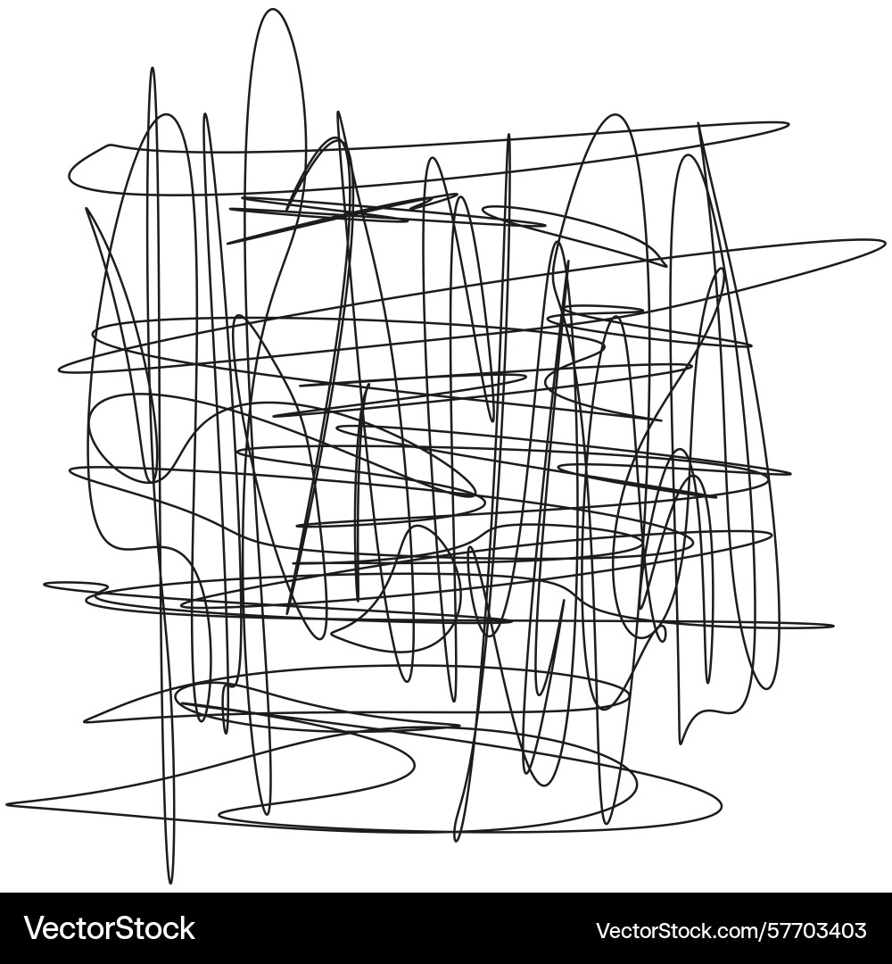 Chaotische Linie Kunst abstrakt scribble Muster zufällig vektorbild