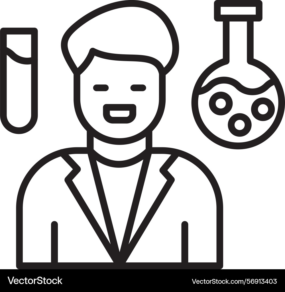 Chemist linear style icon design vector image