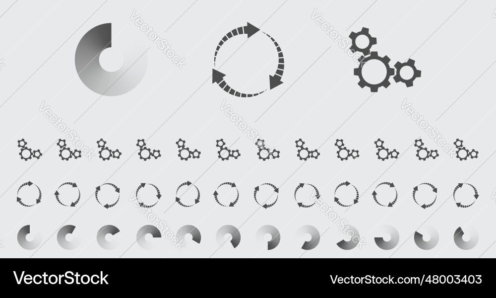 Circular loading buffering icons set Circular loading buffering icons set vector image