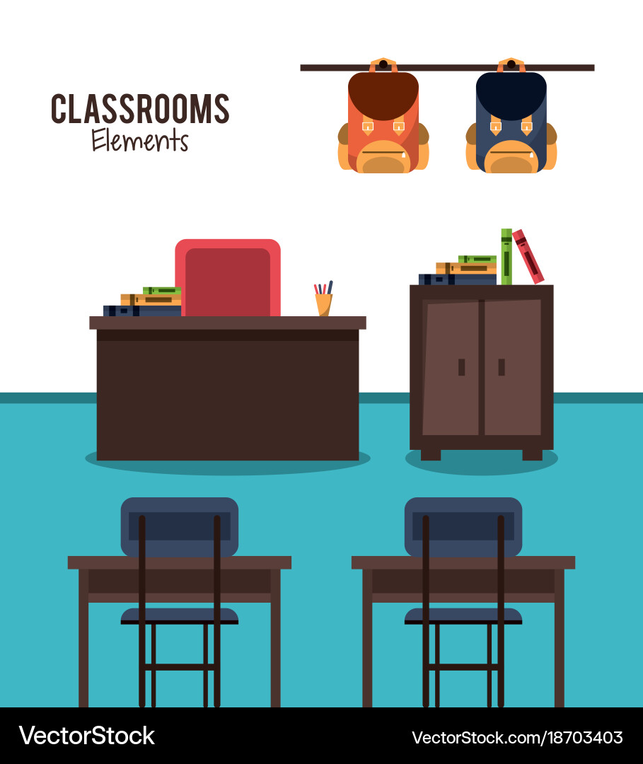 Classroom elements design Vector Image