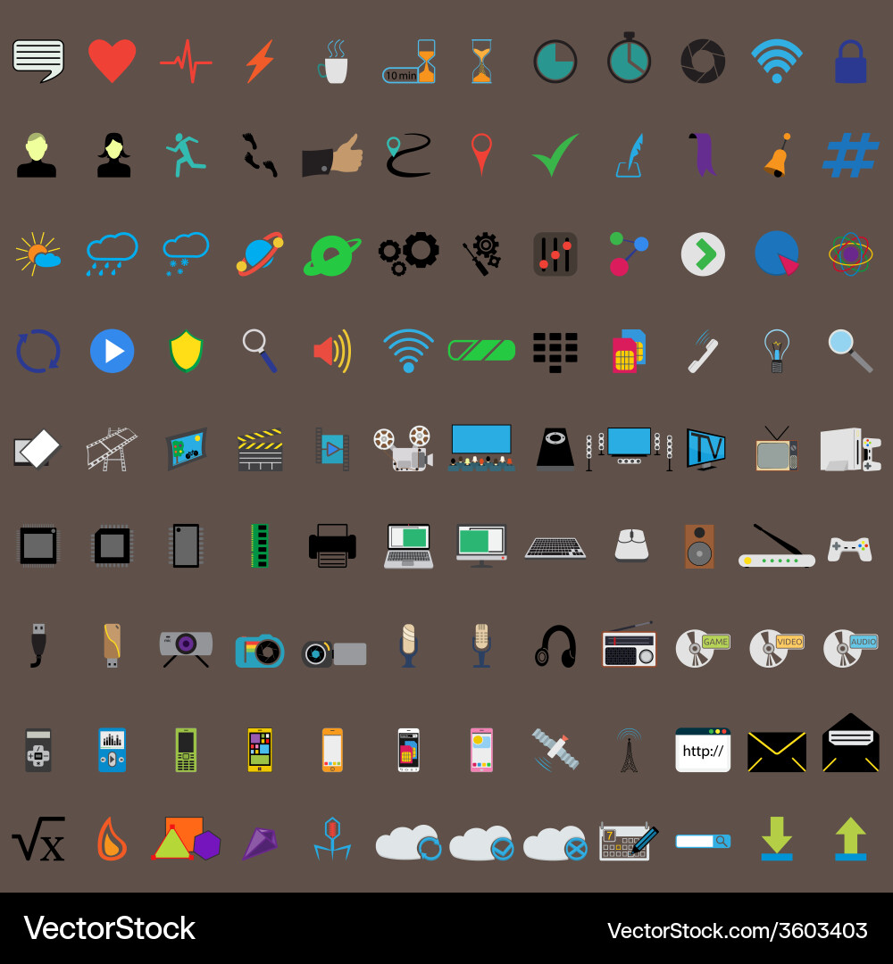 Communication icons web set vector image