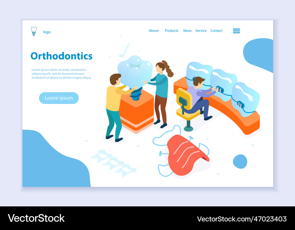 Concept of orthodontics web template Concept of orthodontics web template Vector Image