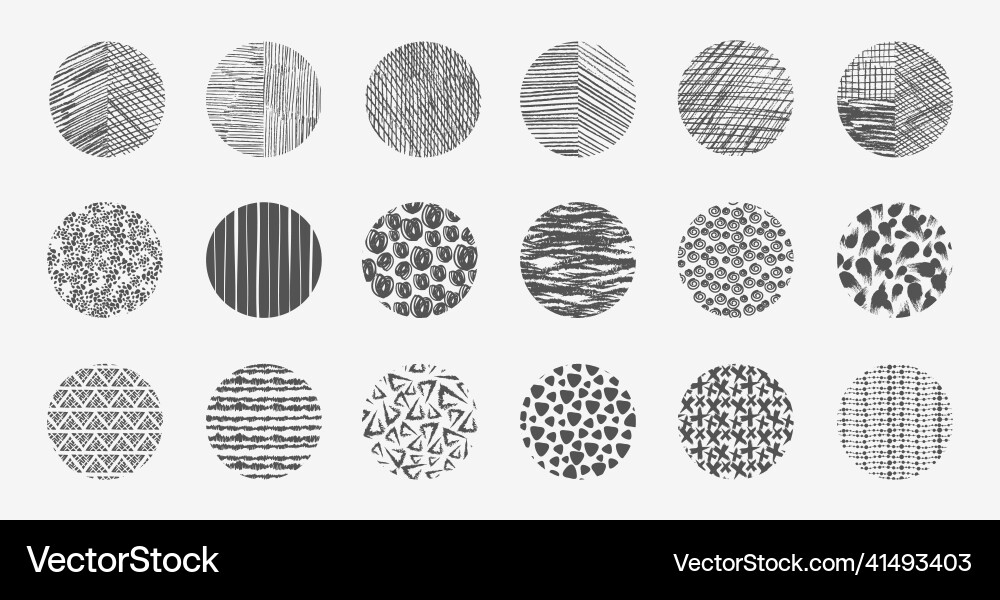 Doodle round textures sketch scribble pattern vector image