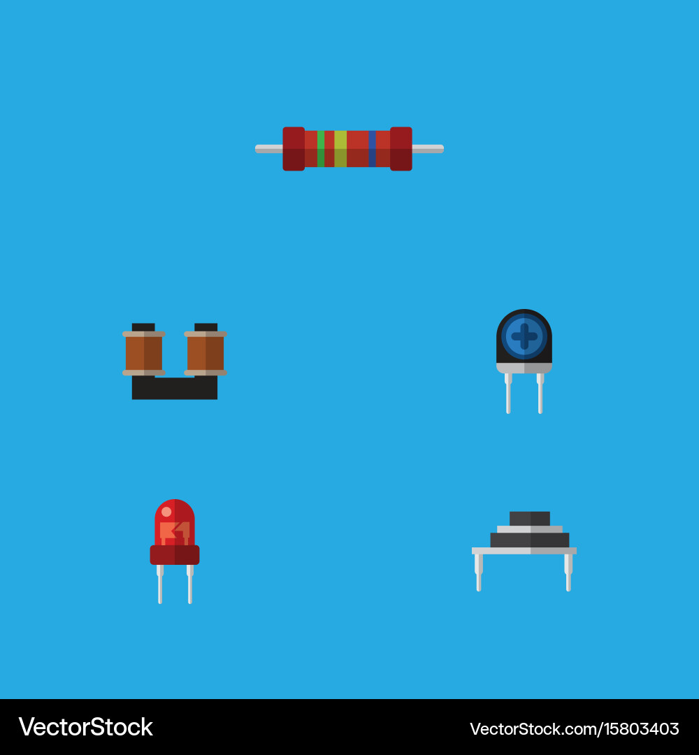 Flat icon technology set of recipient transducer vector image