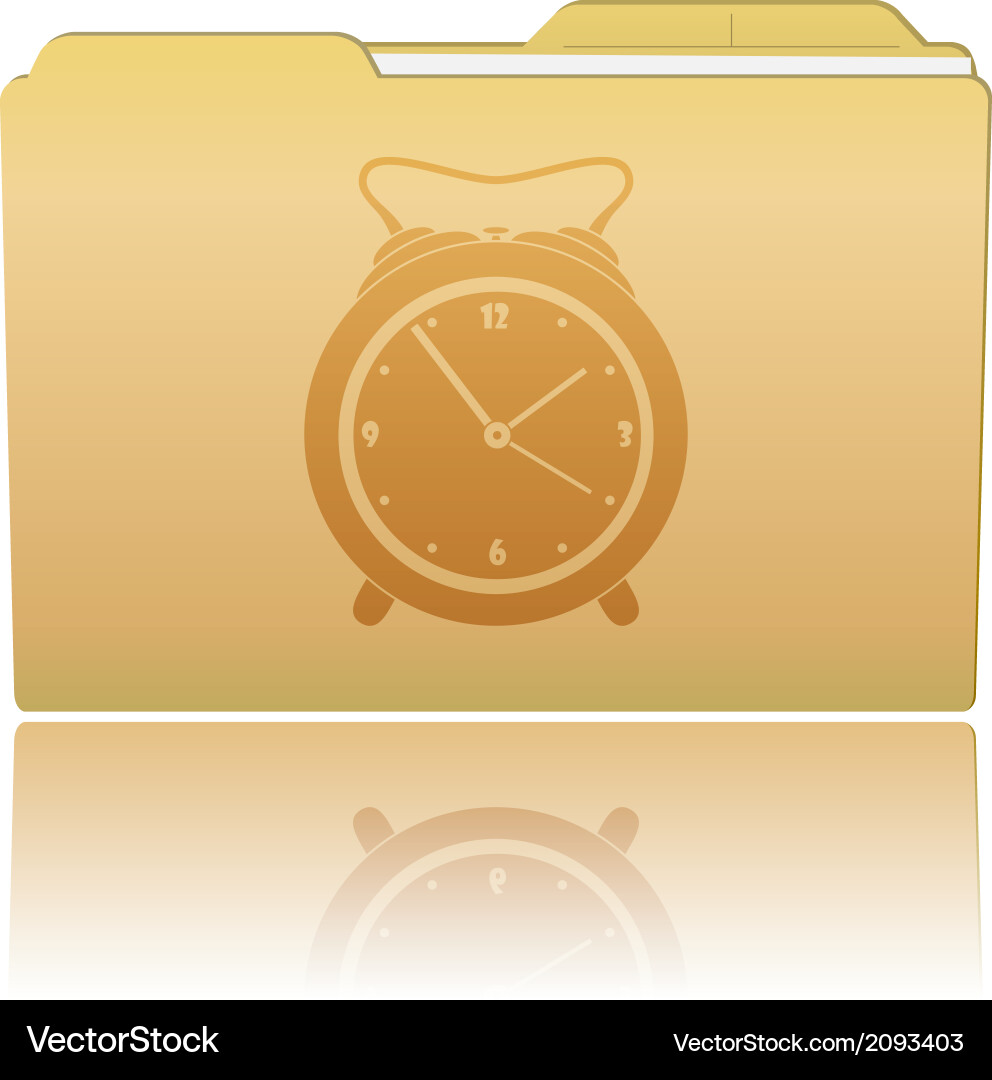 Folder with alarm clock vector image