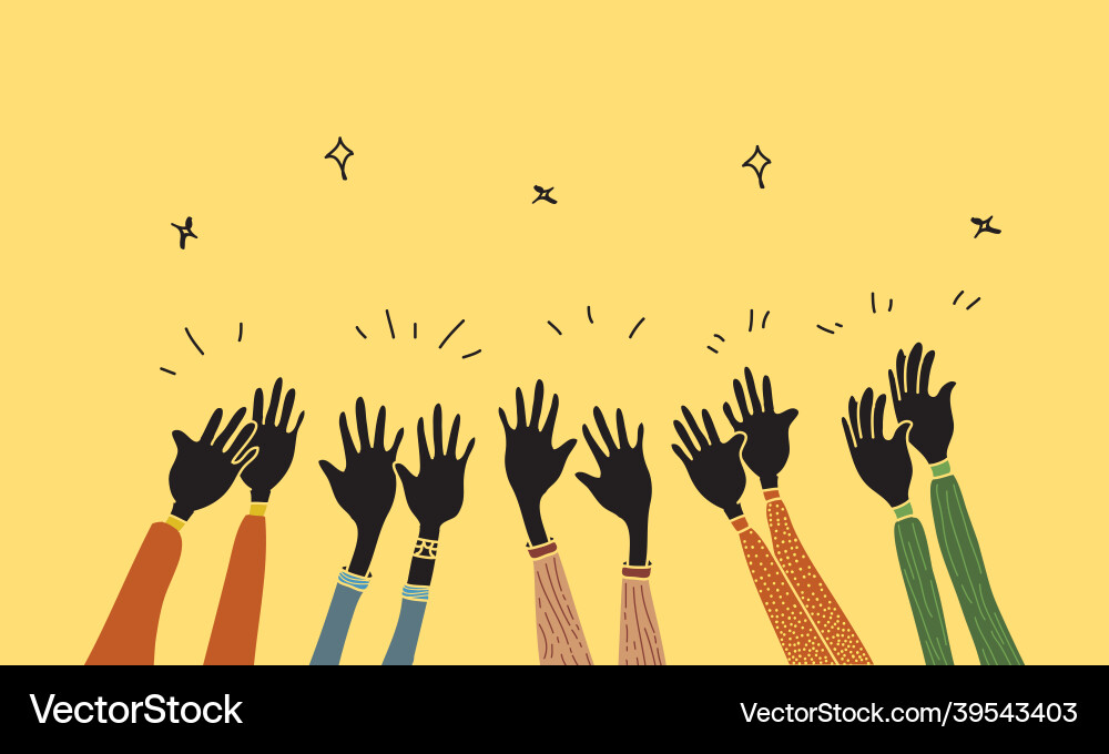 Hand drawn of hands clapping ovation applause vector image