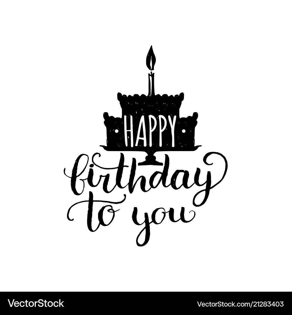 Happy Birthday Hand Lettering Phrase Vector Image
