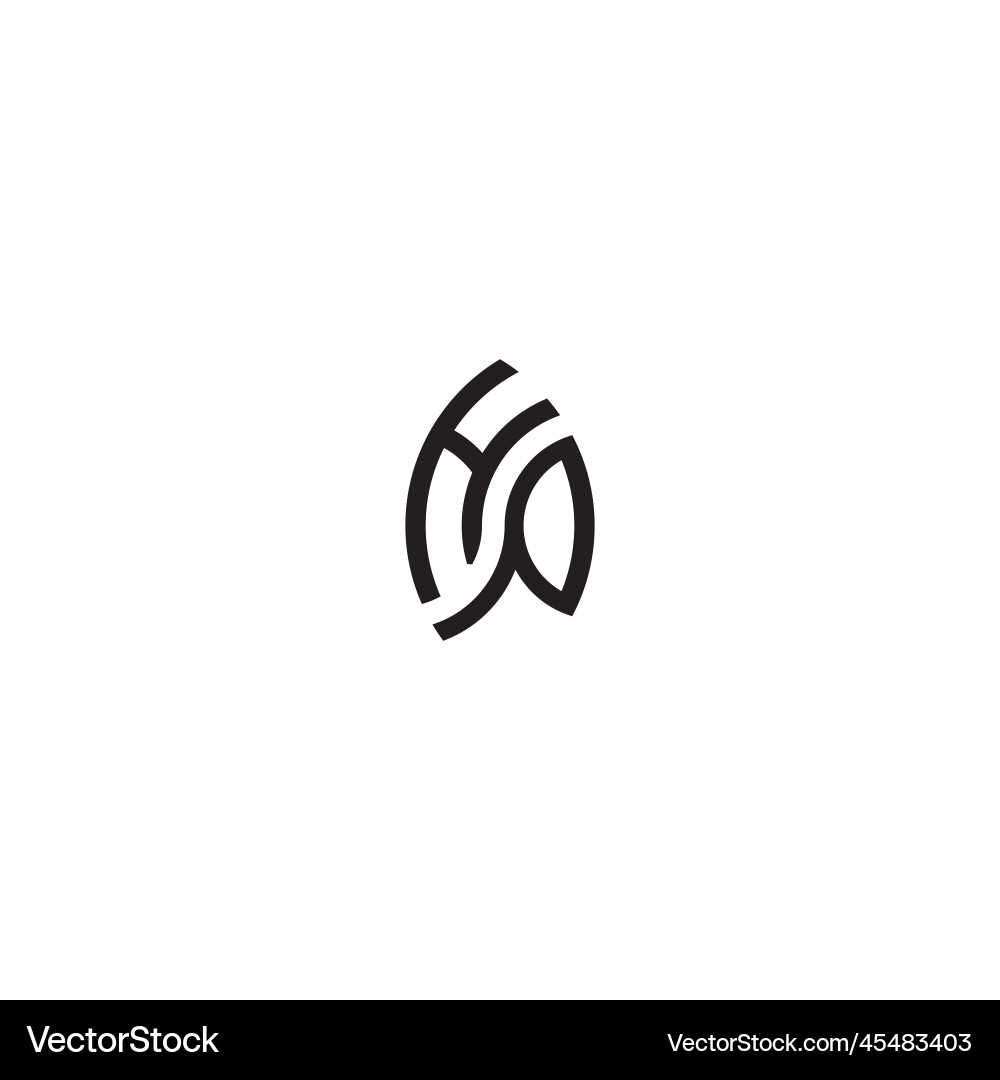 Hp leaf shape line initial concept with high Hp leaf shape line initial concept with high Vector Image