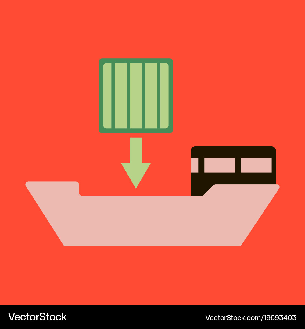 Icon in flat design container loading Vector Image