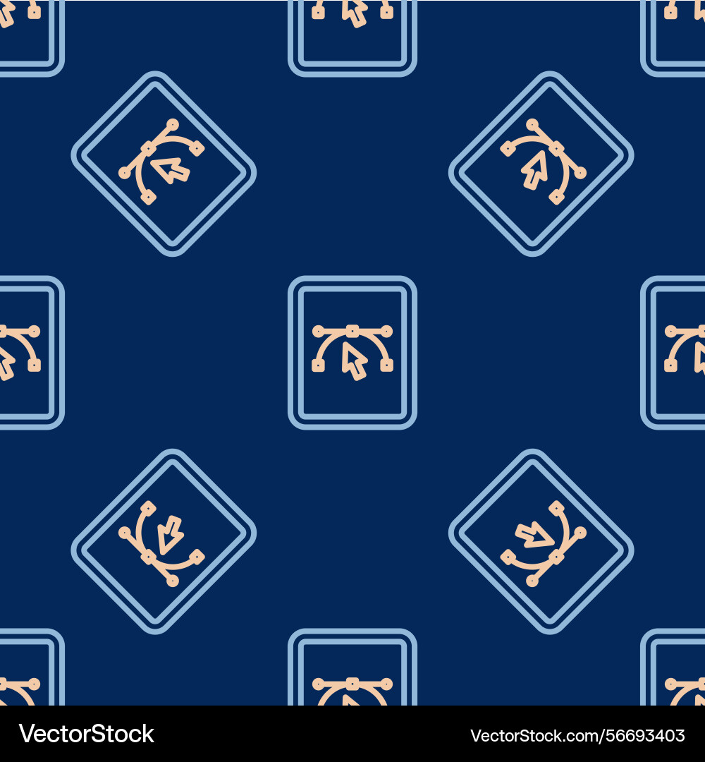 Line computer display with design program icon vector image